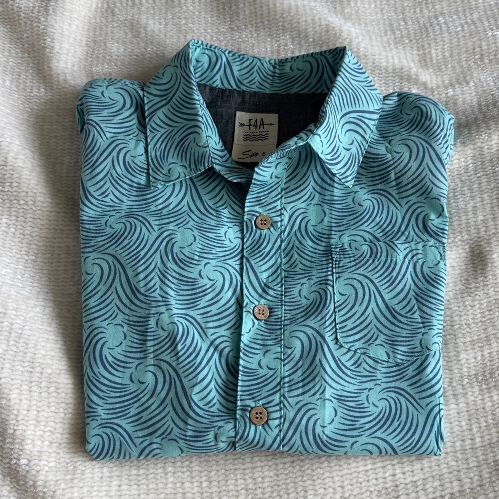 Feather 4 Arrow boys button down short sleeve wave shirt